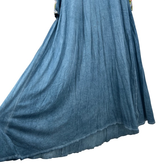 Soft Surroundings Ava Henley Maxi Dress Embroidered Sleeves Boho Resort Size M - Picture 8 of 11